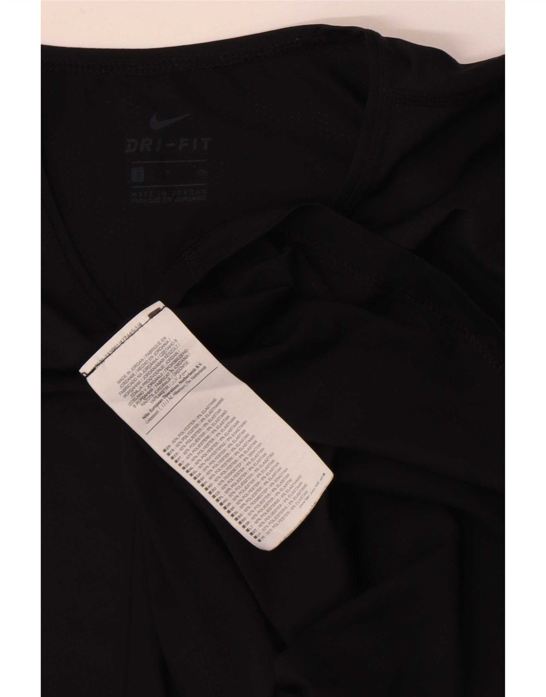 Nike Dame Dri Fit T-Shirt Top UK 10 Small Black Polyester