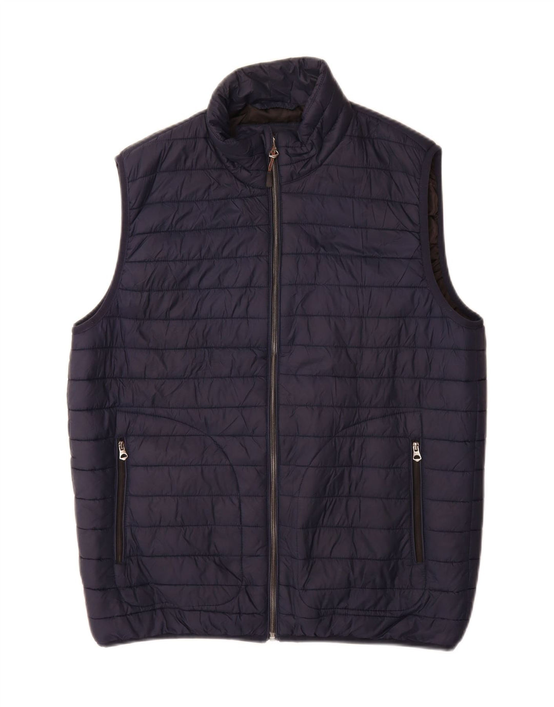 Zara Herre Polstret Gilet UK 38 Medium Navy Blue Nylon