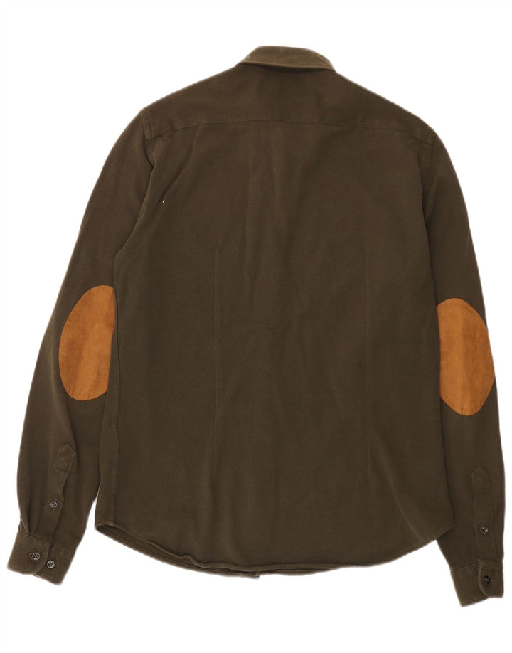 Zara Herre Slim Fit Shirt Small Khaki