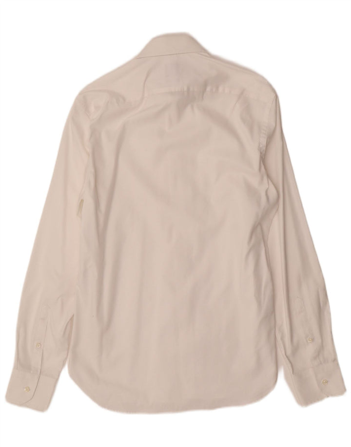 Boggi Herre Slim Fit Skjorte Størrelse 39 15 1/2 Medium Hvid Bomuld