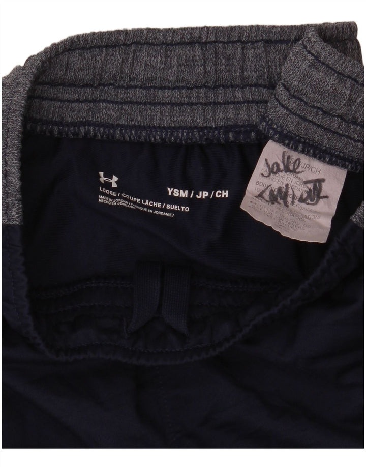 Under Armour Boys Sports Shorts 7-8 år Small Navy Blue Colourblock