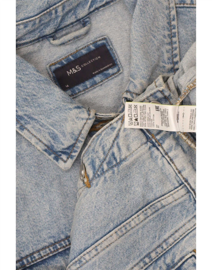 Marks & Spencer Dame denimjakke UK 14 Medium Blue Cotton