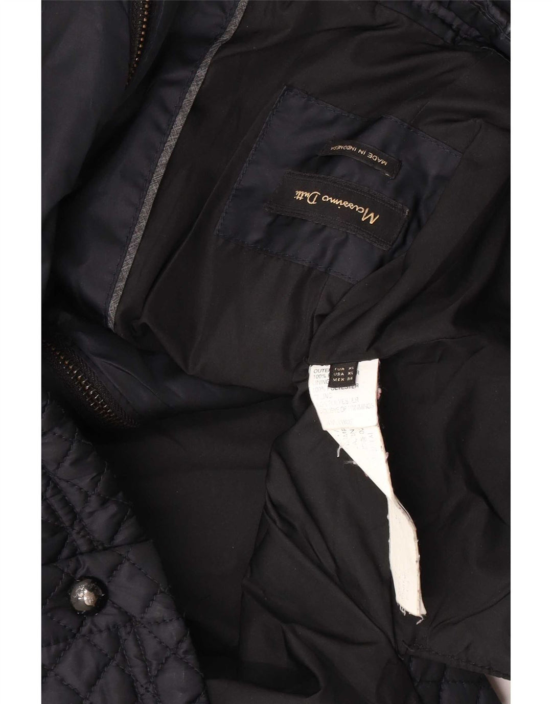 Massimo Dutti Dame Quiltet Gilet UK 18 XL Sort Polyester