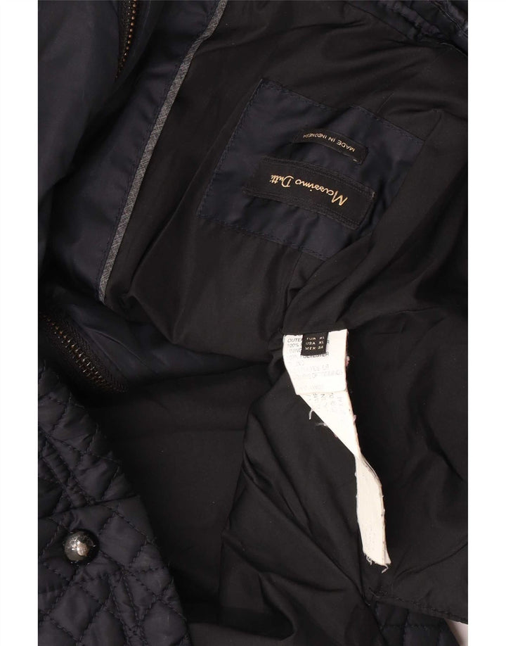 Massimo Dutti Dame Quiltet Gilet UK 18 XL Sort Polyester