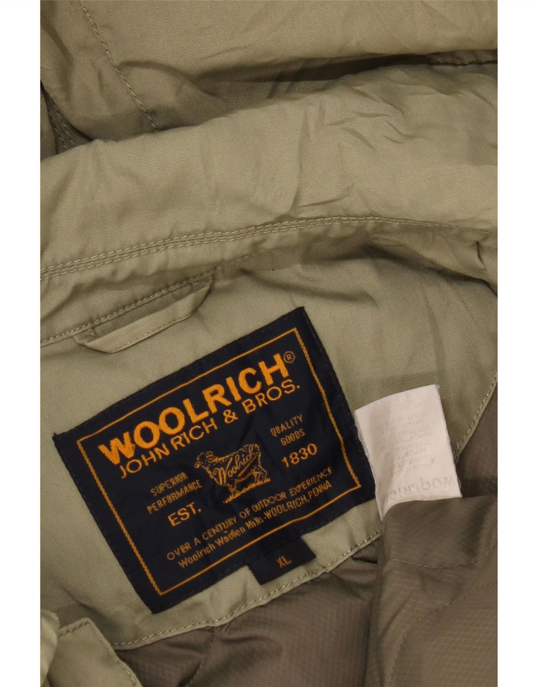 Woolrich Herre hættepolstret jakke UK 42 XL Khaki