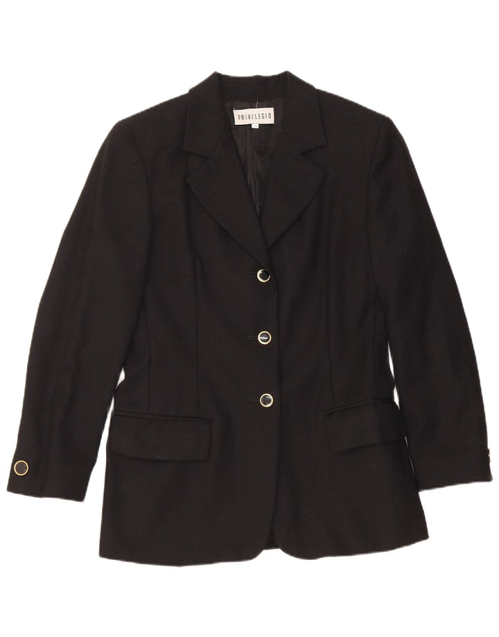 Privilegio Dame 3-knaps blazerjakke IT 40 Small Black Virgin Wool