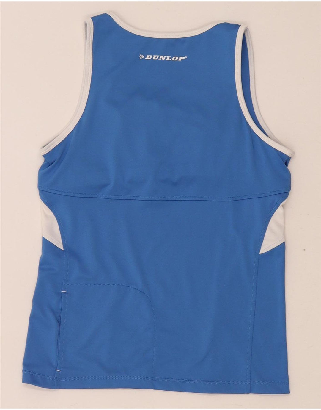 Dunlop Damevest Top UK 12 Medium Blue Colourblock Polyester