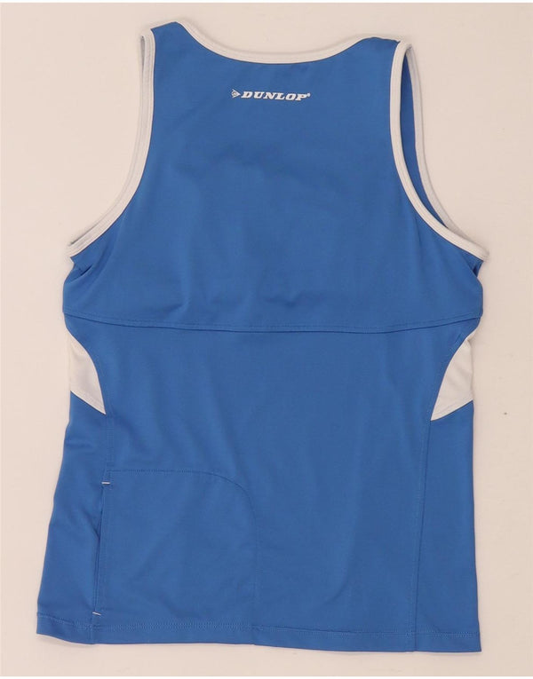 Dunlop Damevest Top UK 12 Medium Blue Colourblock Polyester