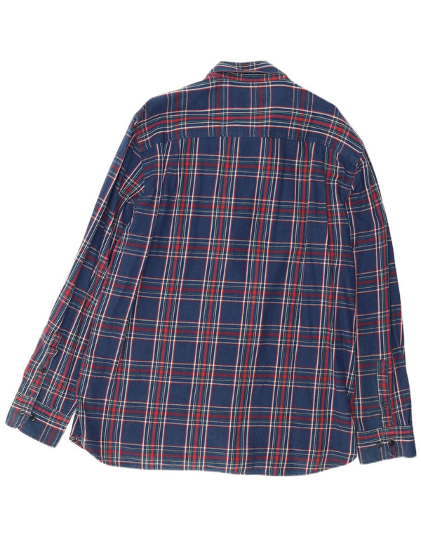 MARLBORO CLASSICS Flanelskjorte til mænd 3XL Navyblå Plaid Bomuld