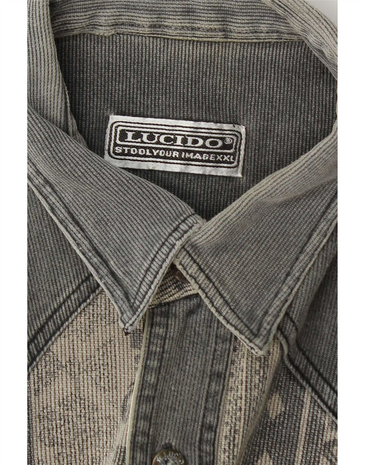 Vintage herreskjorte stor gråstribet