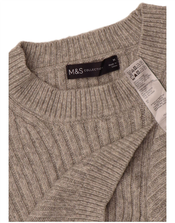 Marks & Spencer dametrøjetrøje med rund hals DK 12 mellemgrå polyester