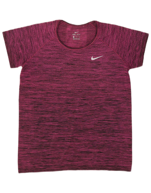 Nike Dame Dri Fit T-Shirt Top UK 18 XL Pink Flecked