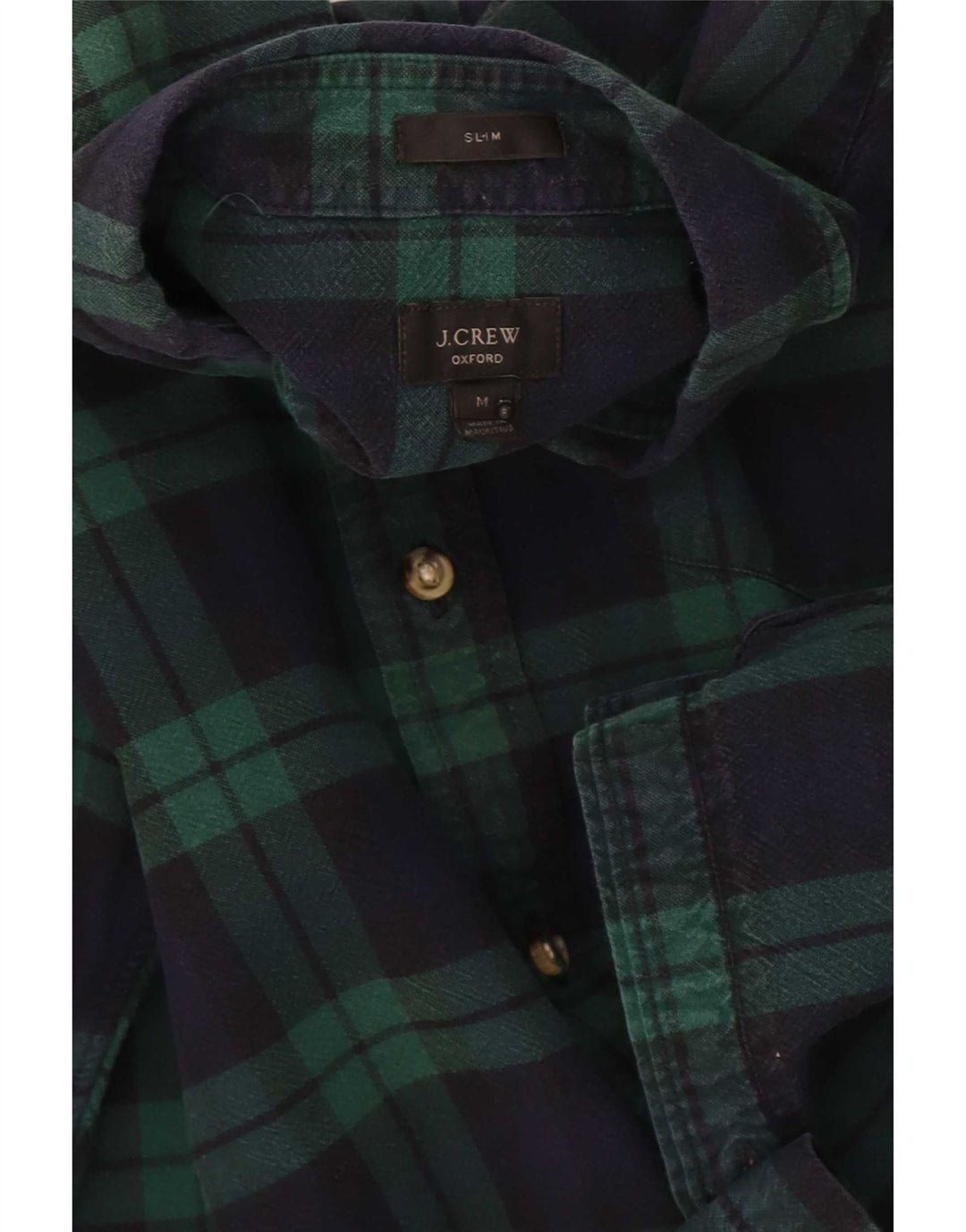 J. Crew Herre Oxford Slim Flannel Shirt Medium Green Check