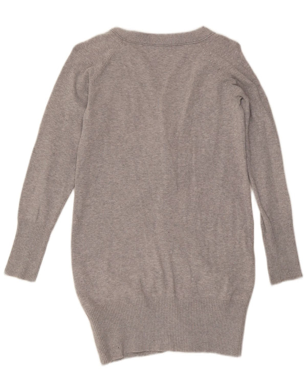 Zara Dame Cardigan Sweater UK 12 Medium Grey Flecked Bomuld