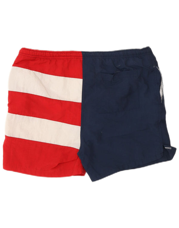 Vintage grafiske badeshorts til mænd Medium flerfarvet Colourblock Nylon