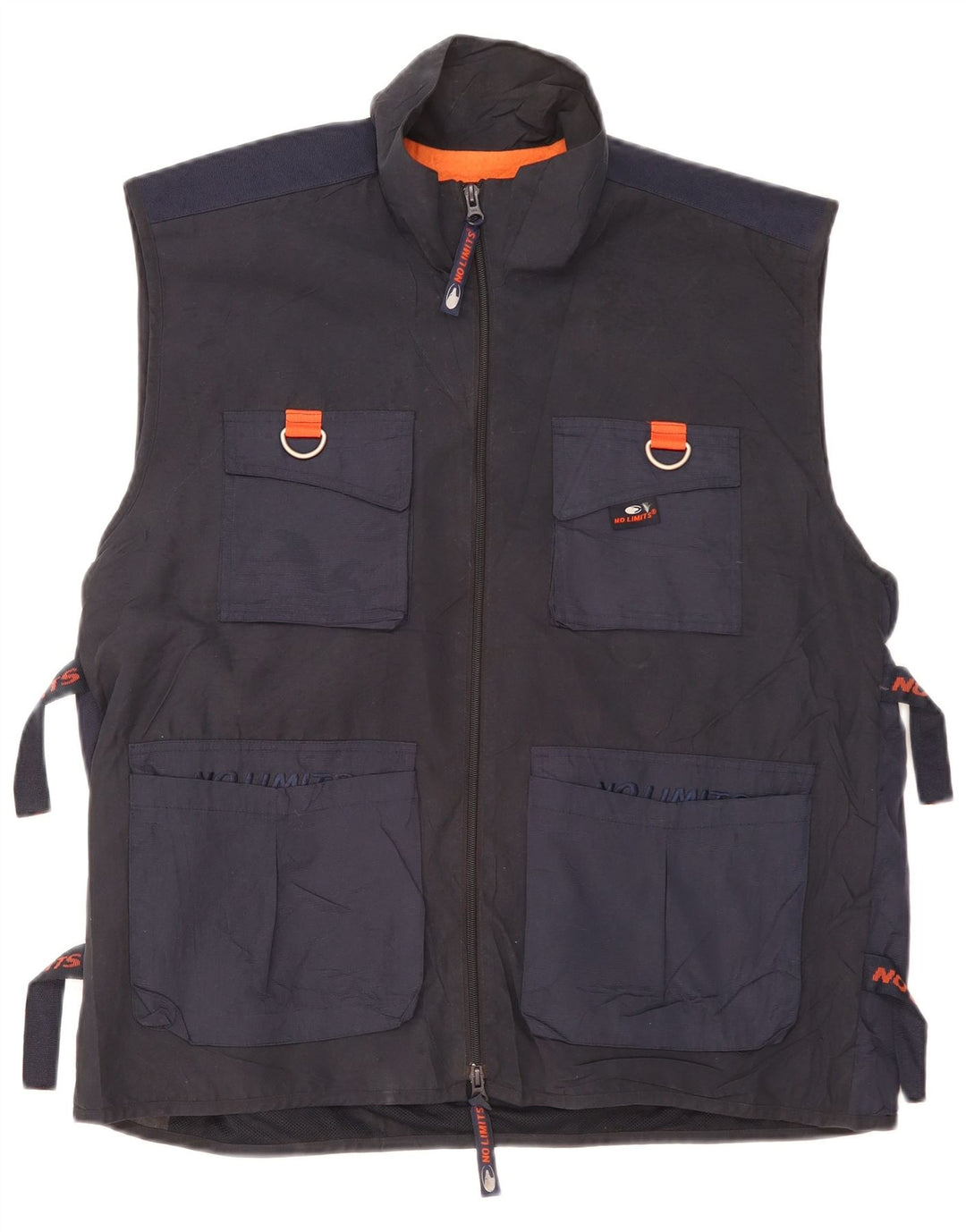 No Limits Herre Utility Gilet UK 40 Large Navy Blue Polyester