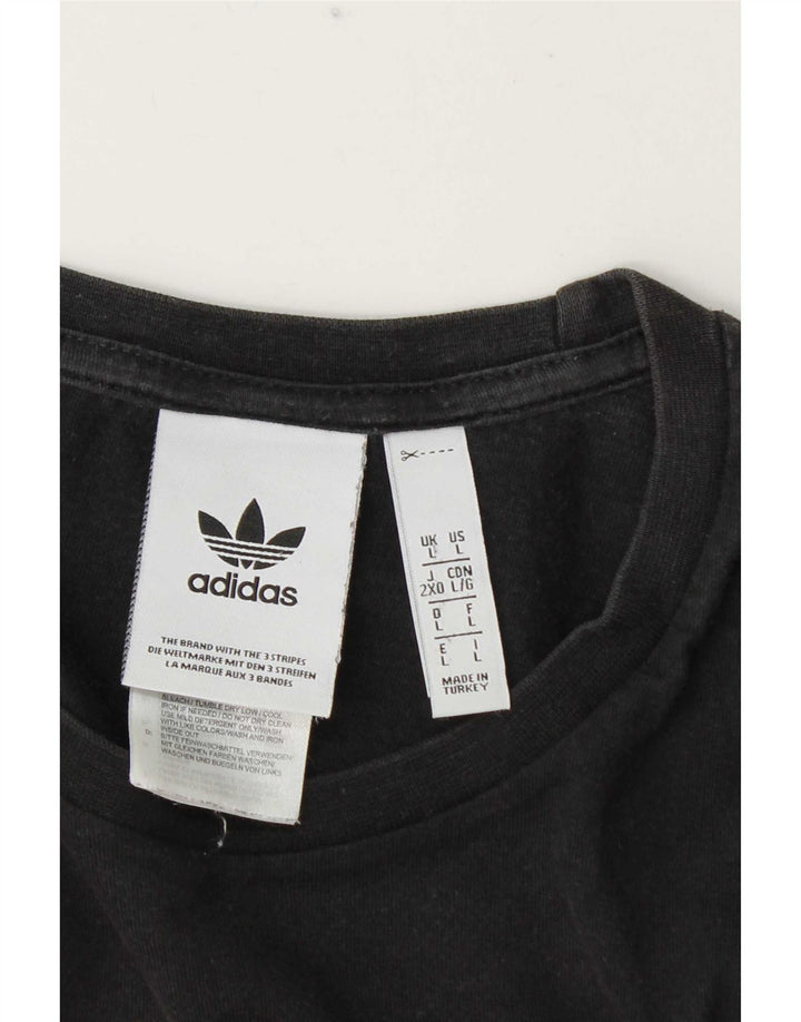 Adidas Herre Grafisk T-Shirt Top Stor Grå Bomuld