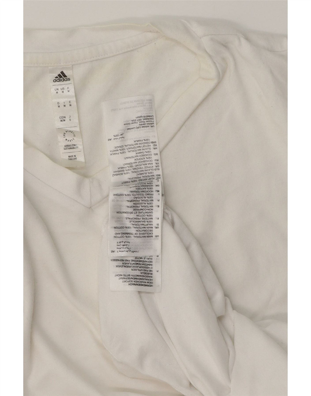 ADIDAS Herre T-Shirt Top Medium Hvid Bomuld