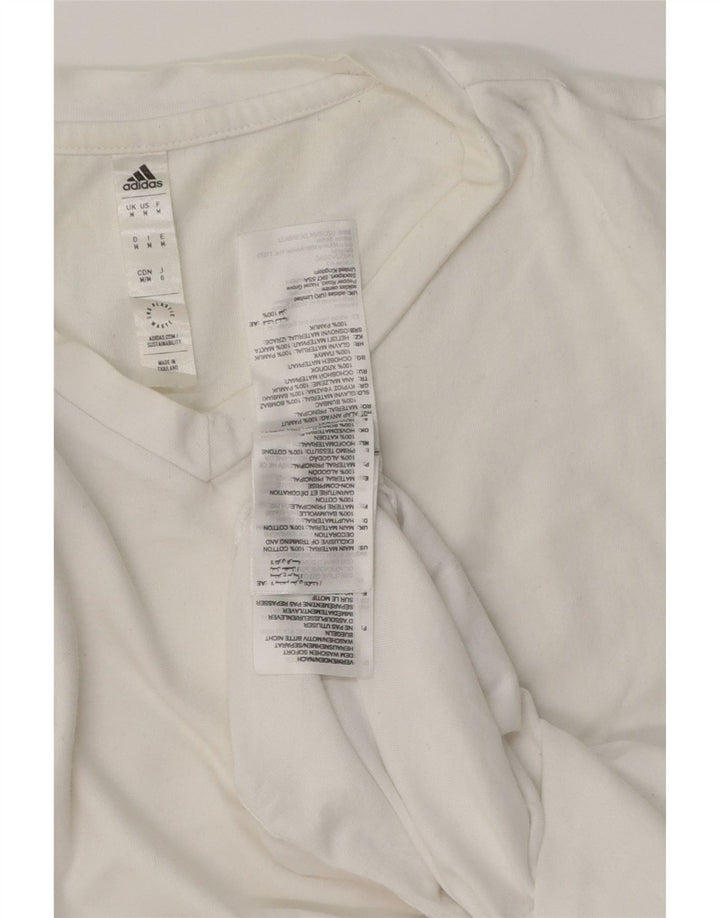 ADIDAS Herre T-Shirt Top Medium Hvid Bomuld