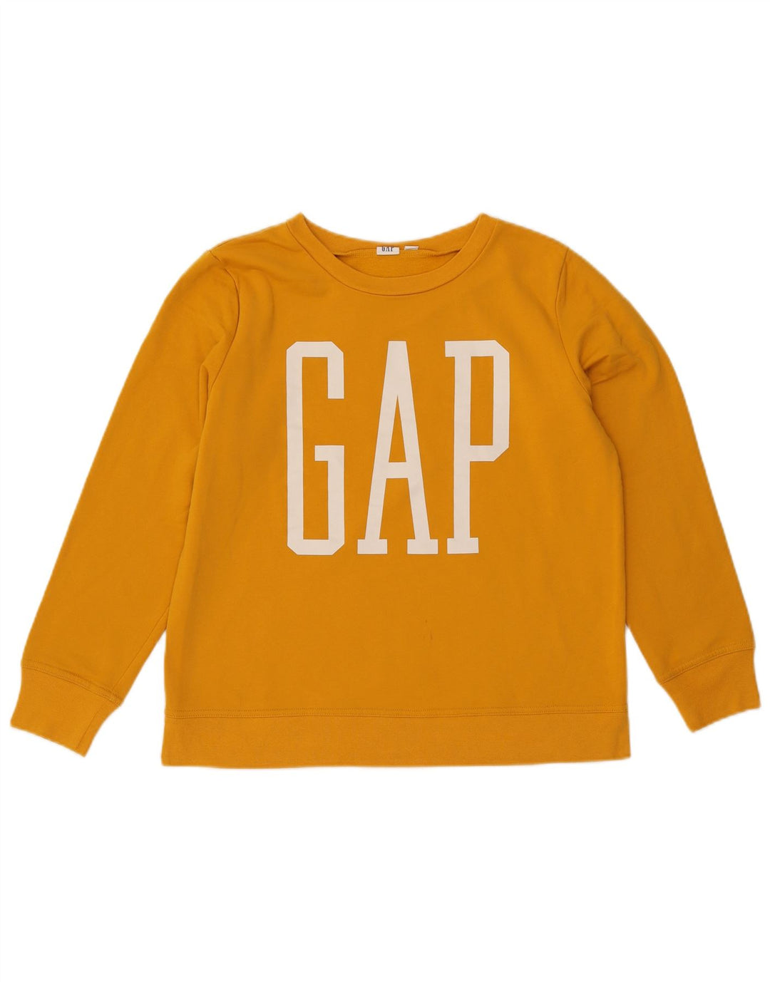 GAP Dame Oversized grafisk sweatshirt Jumper UK 10 Lille gul bomuld