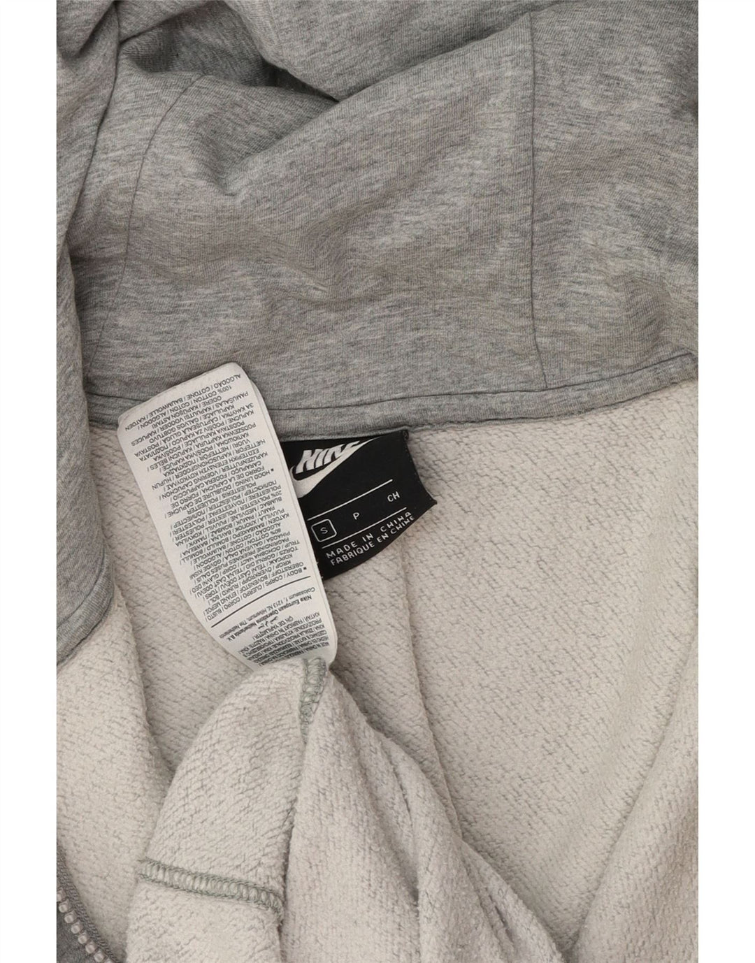 NIKE Mens Zip Hoodie Sweater Small Grey Cotton Vintage Nike and Second-Hand Nike from Messina Hembry 