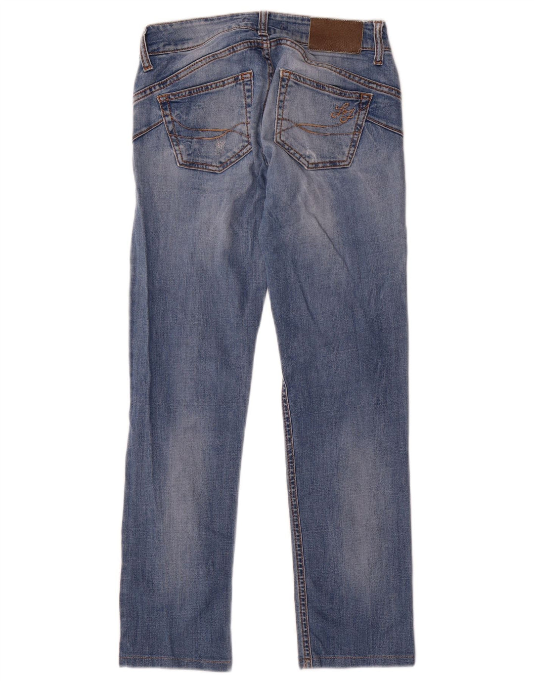 Liu Jo Dame Distressed Straight Jeans W26 L27 Blå