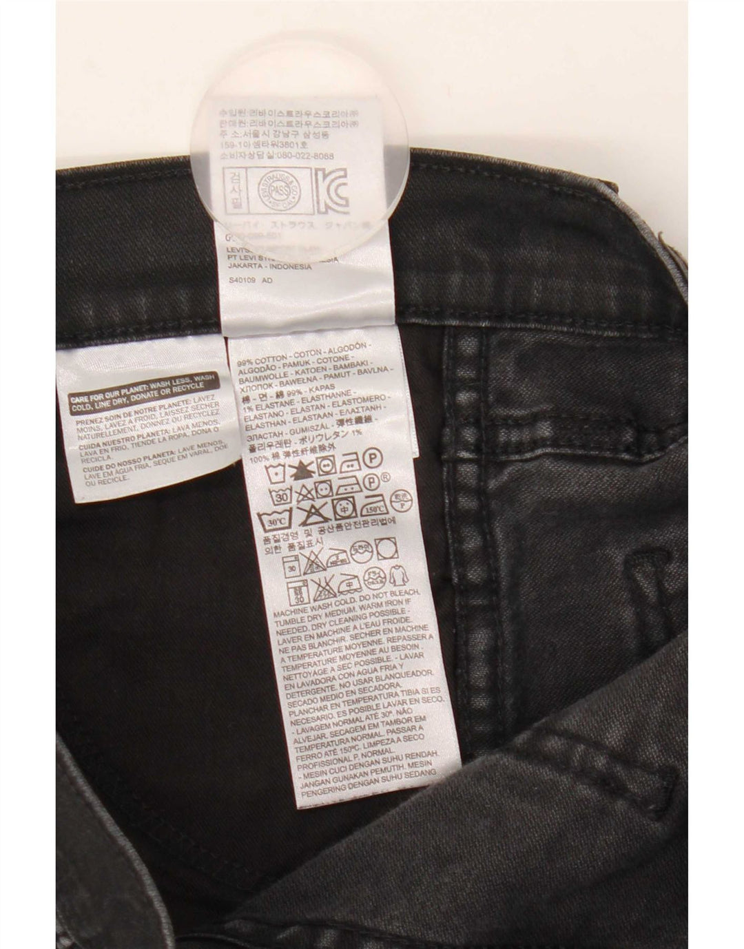 Levi's Slim Jeans til kvinder W30 L29 sort bomuld