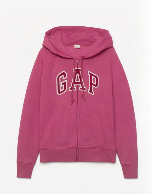 Gap Dame Grafisk Hættetrøje Sweater UK 10 Lille Pink Bomuld