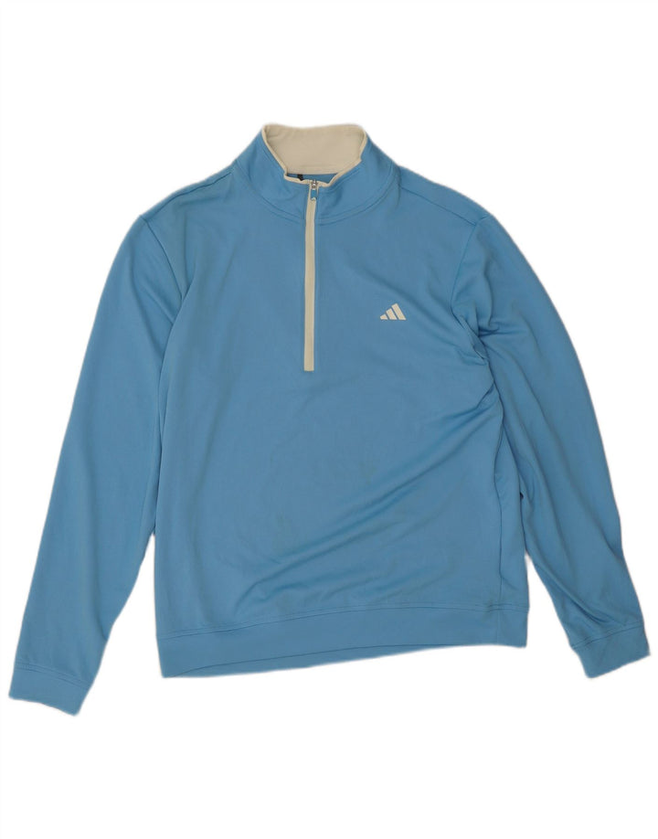 Adidas Herre Pullover med lynlås-hals Træningsdragt Top Medium Blue Polyester