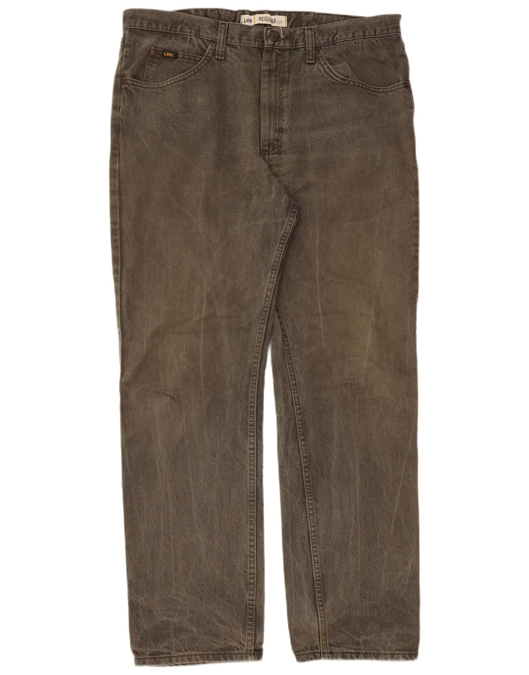 Lee Herre Regular Fit Straight Jeans W38 L32 Grå