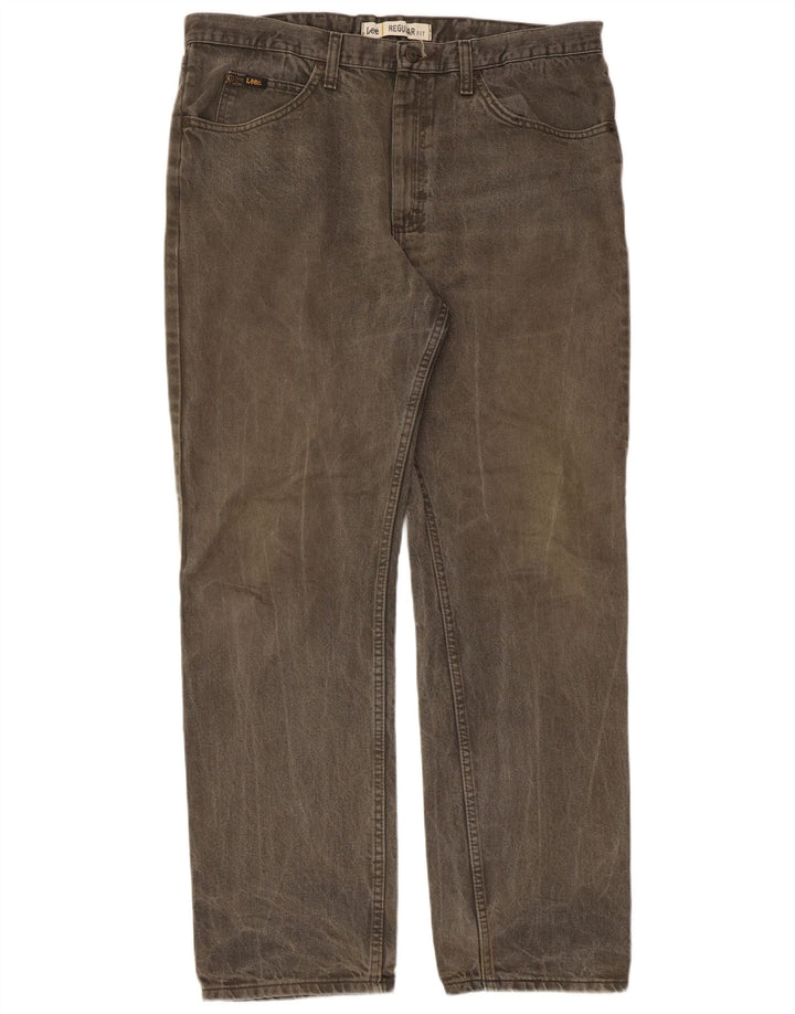 Lee Herre Regular Fit Straight Jeans W38 L32 Grå