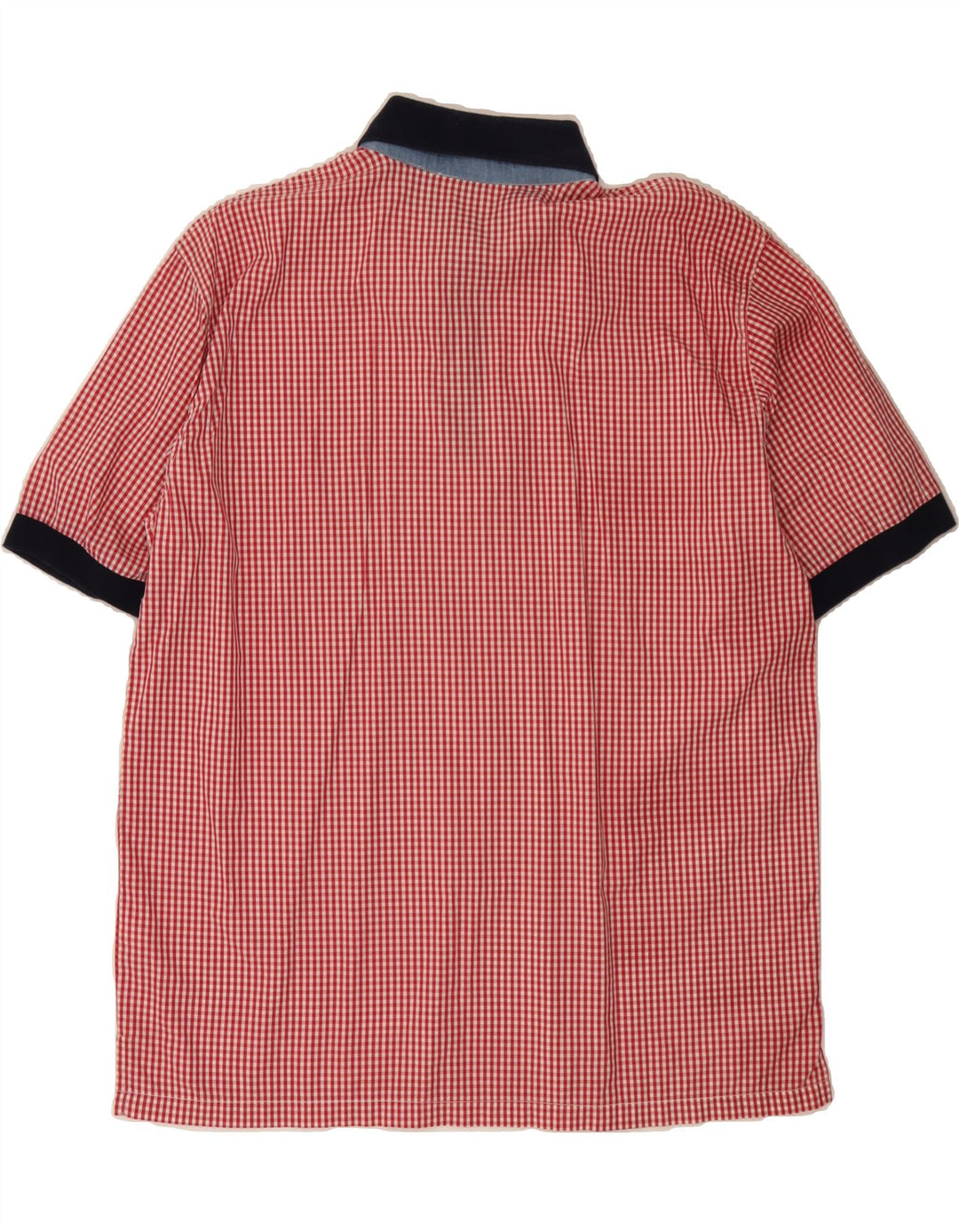 JOHNNY LAMBS Mens Short Sleeve Pullover Shirt IT 50 Medium Red Check Vintage Johnny Lambs and Second-Hand Johnny Lambs from Messina Hembry 