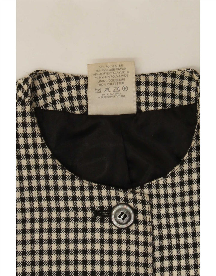 ALEXON Dame Loose Fit Overfrakke UK 12 Medium Black Houndstooth Polyester