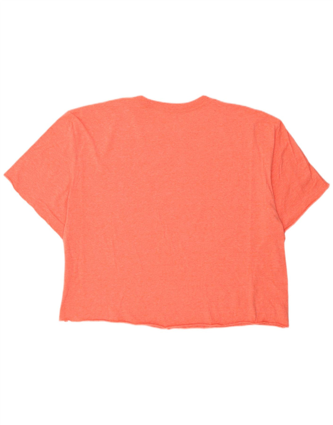 CHAMPION Dame Crop Grafisk T-Shirt Top UK 20 2XL Orange Flecked