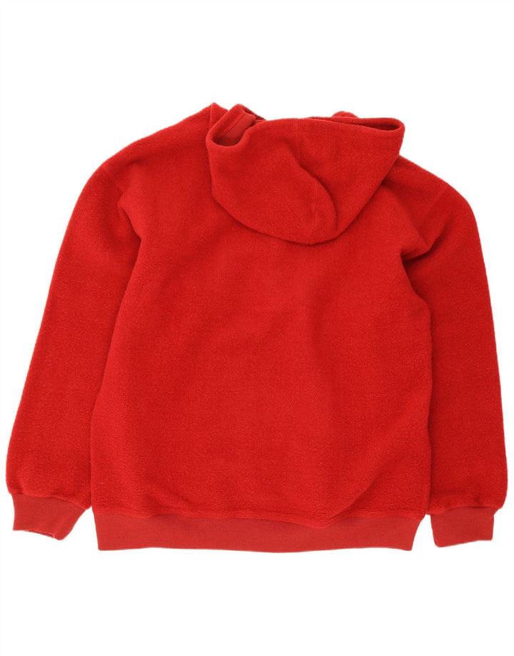 Jantzen Herre Hooded Button Neck Fleece Jumper Large Red
