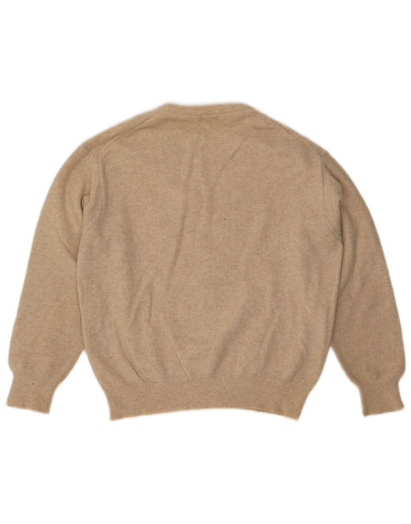 Benetton Womens Crew Neck Jumper Sweater Medium Beige