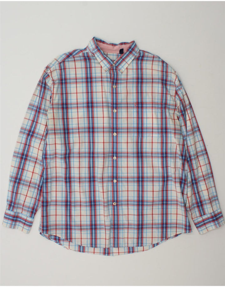 IZOD Mens Shirt XL Blue Check Cotton Vintage Izod and Second-Hand Izod from Messina Hembry 