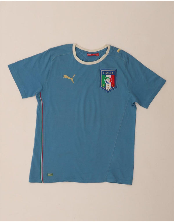 Puma Boys Italia Grafisk T-Shirt Top 13-14 År Blå Bomuld
