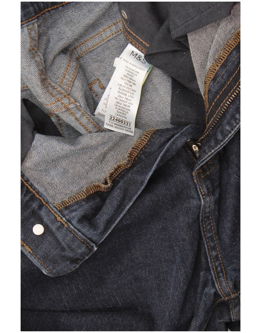 Marks & Spencer Straight Jeans til mænd W34 L29 Marineblå bomuld