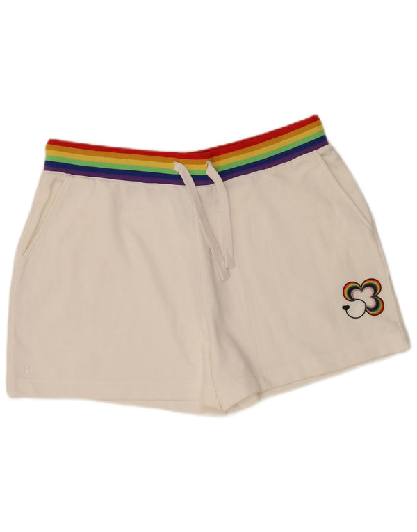 Sweaty Betty Womens Sports Shorts UK 18 XL Hvidstribet bomuld