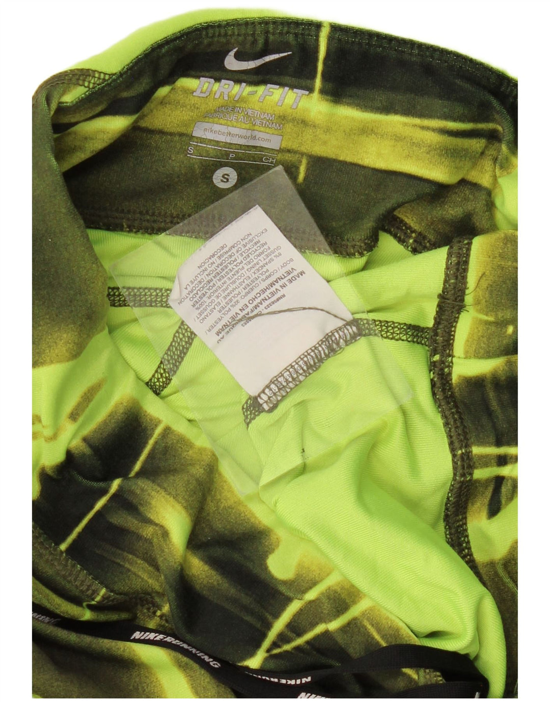Nike Dame Dri Fit træningsdragt Bukser UK 8 Lille grøn ternet polyester