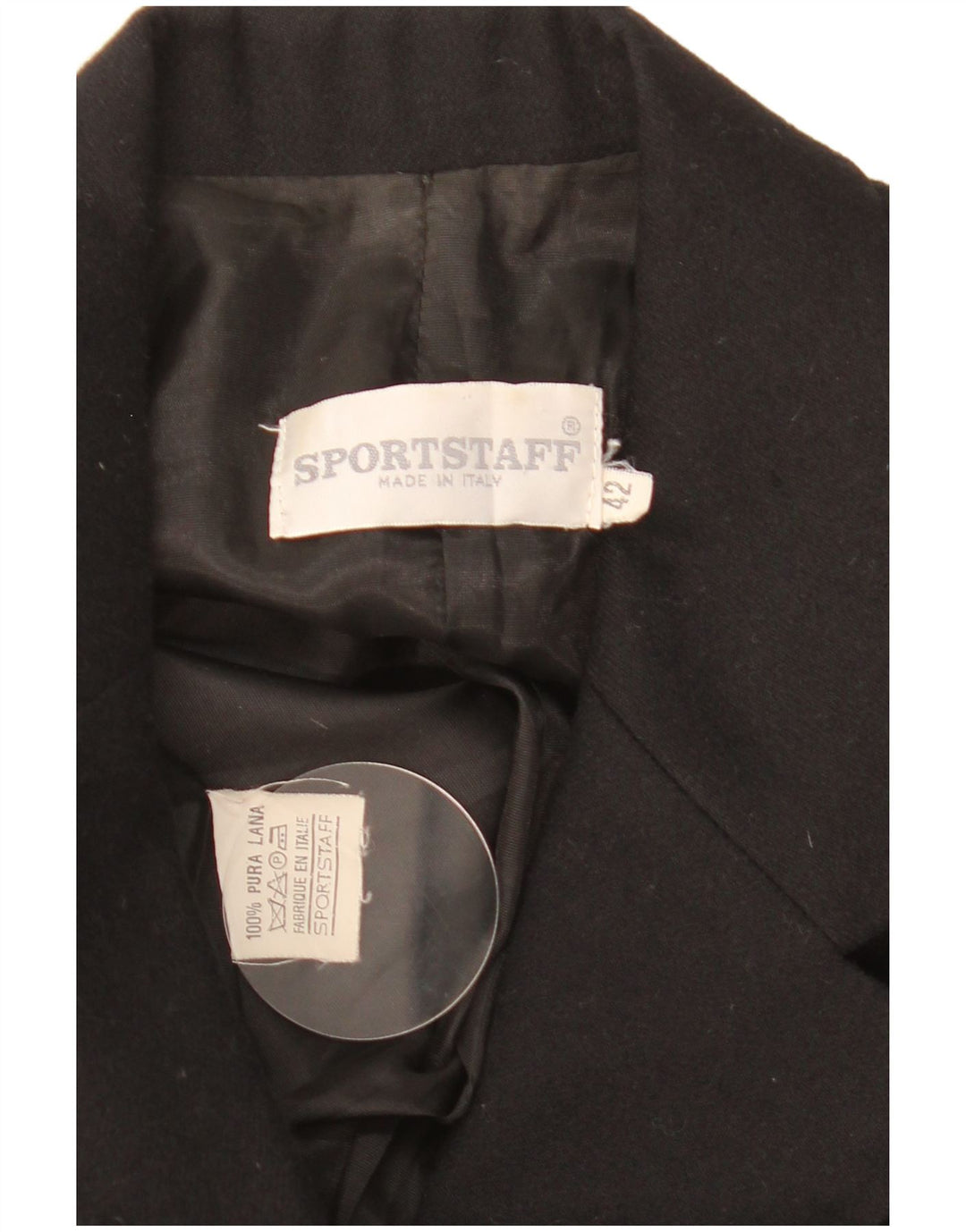 Sportstaff Dame 9-knaps blazerjakke IT 42 Medium Sort Virgin Wool