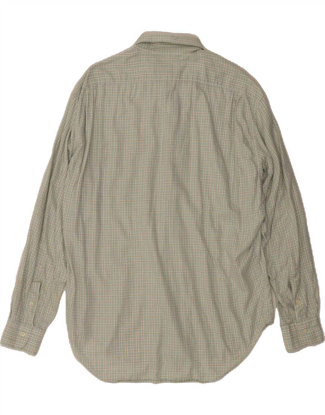 HENRY COTTONS Mens Short Sleeve Shirt Size 41 16 Large Green Check Vintage Henry Cottons and Second-Hand Henry Cottons from Messina Hembry 