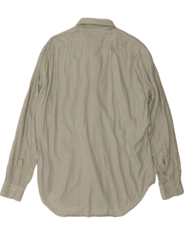 HENRY COTTONS Mens Short Sleeve Shirt Size 41 16 Large Green Check Vintage Henry Cottons and Second-Hand Henry Cottons from Messina Hembry 