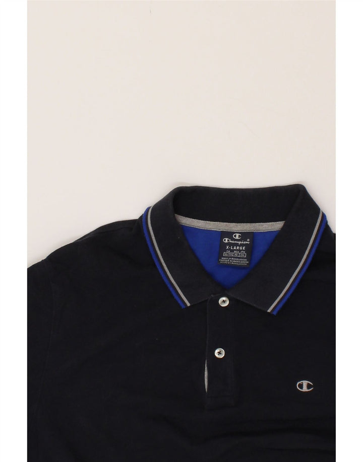 CHAMPION Mens Polo Shirt XL Navy Blue Cotton Vintage Champion and Second-Hand Champion from Messina Hembry 