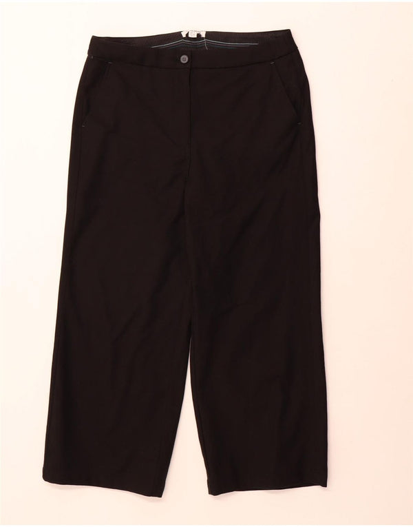 White Stuff Womens Cropped Trousers UK 12 Medium W32 L24 Black Bomuld