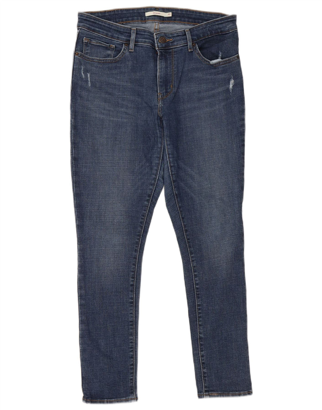 LEVI'S Dame 711 Skinny Jeans W30 L28 Blå Bomuld