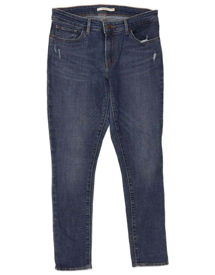 LEVI'S Dame 711 Skinny Jeans W30 L28 Blå Bomuld