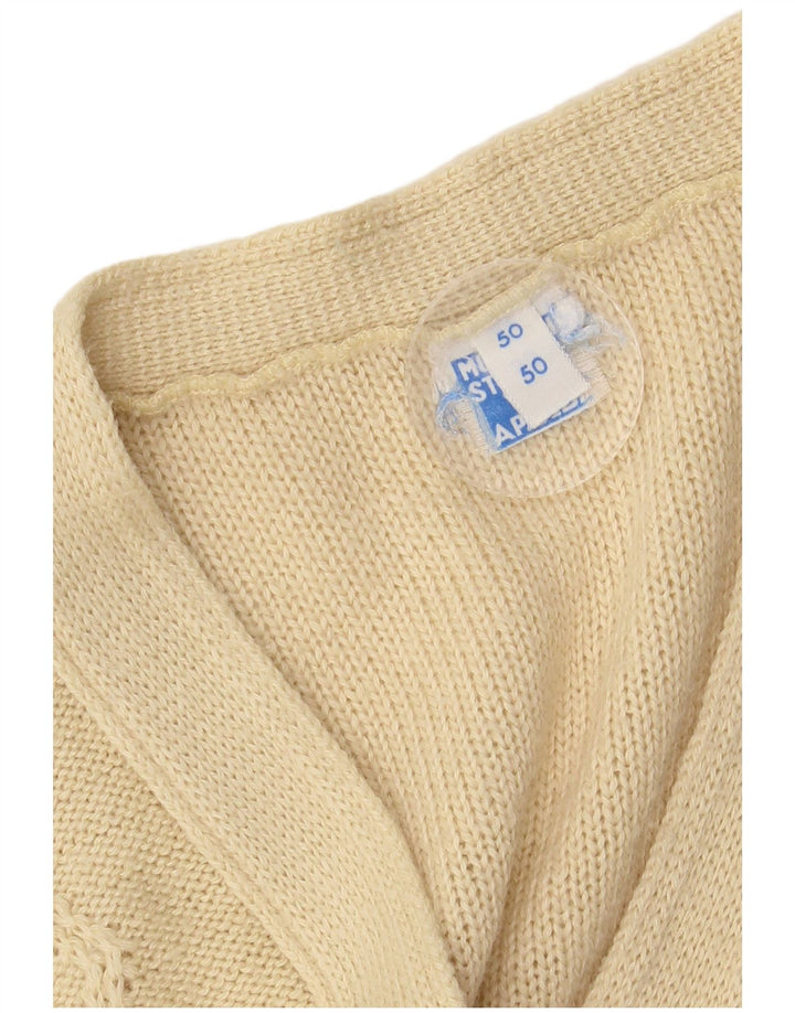 VINTAGE Mens Cardigan Sweater IT 50 Medium Off White