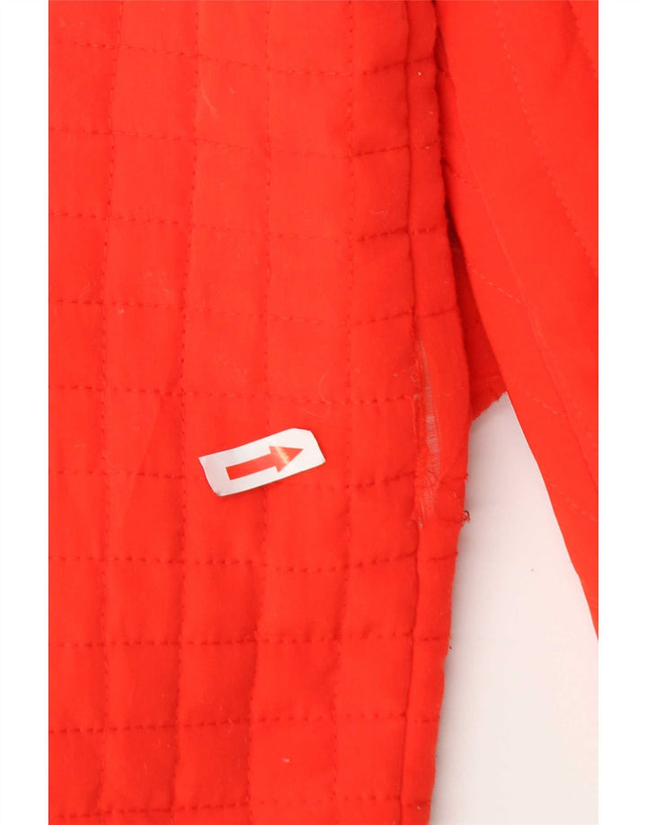 Zara Dame Trafaluc Quilted Jacket UK 16 Large Orange Polyester